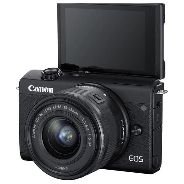 Aparat foto Mirrorless Canon EOS M200, 24.1 MP, 4K + Obiectiv 15-45mm