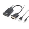 Adaptor Gembird A-VGA-HDMI-01, VGA male - HDMI female, 0.15m, Black