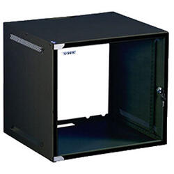 4U Wallmounted cabinet 19"/ 450mm, usa fata sticla securizata, inchidere cu cheie, RAL9005