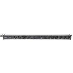 Digitus Outlet Strip, 12 Outlets Aluminium Pdu, 2 X 2 M Supply Safety Plug