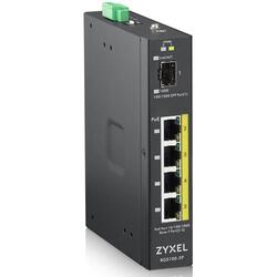 Zyxel RGS100-5P Industrial Switch 4x GbE+1x SFP, PoE DIN rail/Wall mount, IP30