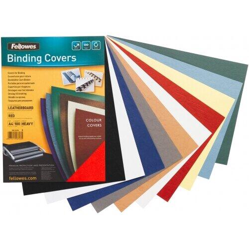 Fellowes Binding cover (leather pattern) DELTA A4, bright blue - FSC, 100 pcs