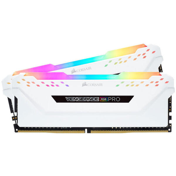 Memorie RAM Corsair Vengeance RGB PRO White 16GB DDR4 3200MHz CL16 Dual Channel Kit