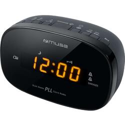 Radio cu ceas MUSE M-150 CR, portabil, Amber display, Dual alarm, Auto scan, Negru