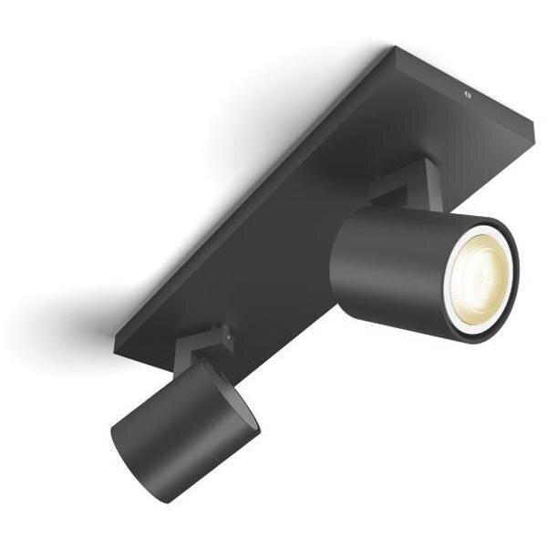 Spot LED dublu Philips HUE aplicat Runner Negru intrerupator dimabil inclus