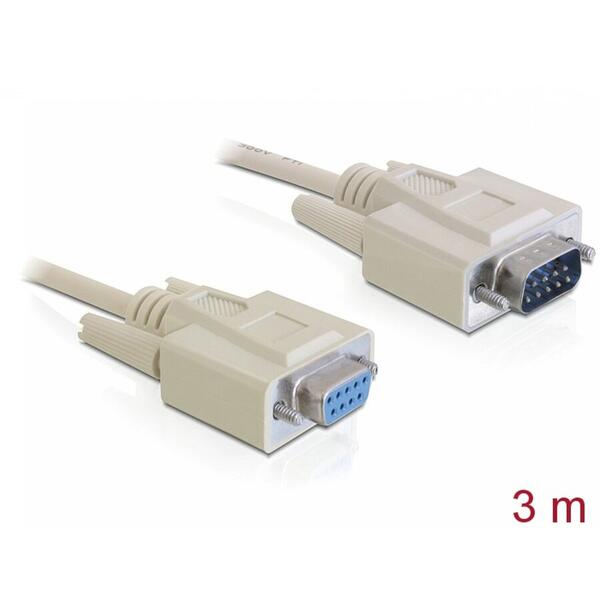 Cablu serial RS-232 D-Sub 9 pini M-T 3 m, Delock 84289
