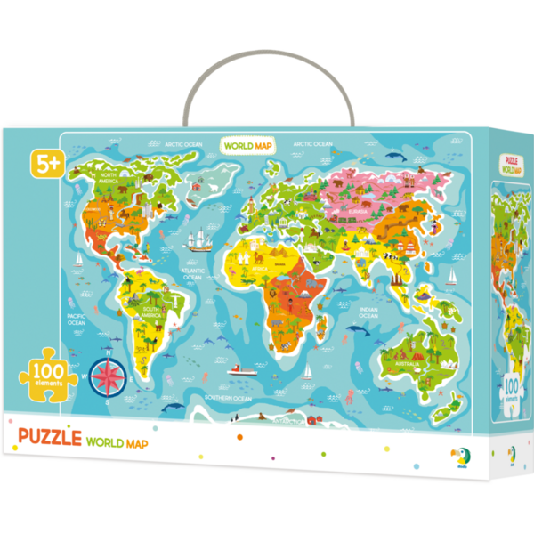 Dodo Puzzle - Continentele lumii (100 piese)