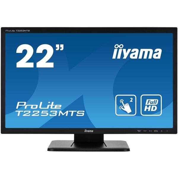 Monitor LED TN Iiyama ProLite 22", Touchscreen, Full HD, HDMI, Negru