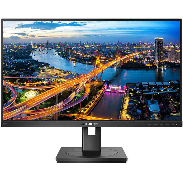 Monitor IPS LED Philips 27" 275B1/00, QHD (2560 x 1440), DVI, HDMi, DisplayPort, Boxe, Pivot, 75 Hz (Negru)
