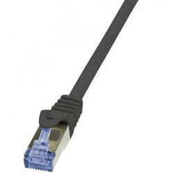 LOGILINK - Patchcord Cablu Cat.6A 10G S/FTP PIMF PrimeLine 0,25m ,Negru, CQ3013S