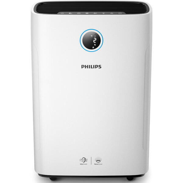 Philips Combi 2-in-1 purificator si umidificator PHILIPS AC2729/51 Series 2000i, 4 trepte de viteza, HEPA, Alb