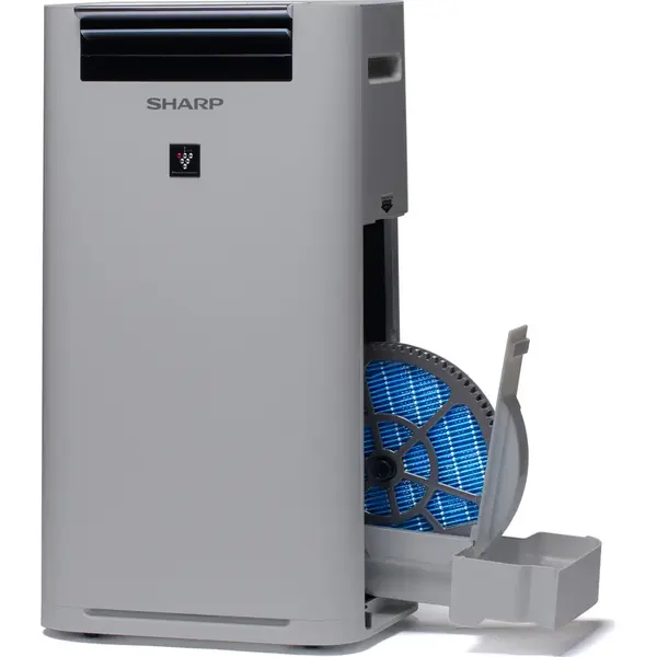 Purificator de aer cu umidificator Sharp UA-HG40E-L, 4 modele de filtrare, 6 senzori de praf, Plasmacluster Ion Technology, 26m², alb