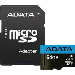 Card de memorie ADATA Premier, MicroSDXC, 64GB, UHS-I, Class 10 + Adaptor