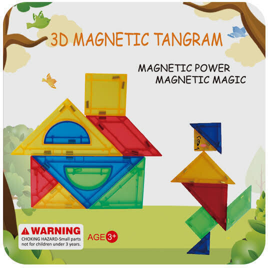 MAGPLAYER Joc de constructie magnetic - Tangram (7 piese)
