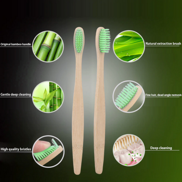 Set 10 periute de dinti din bambus cu ioni carbune activat In One IO020