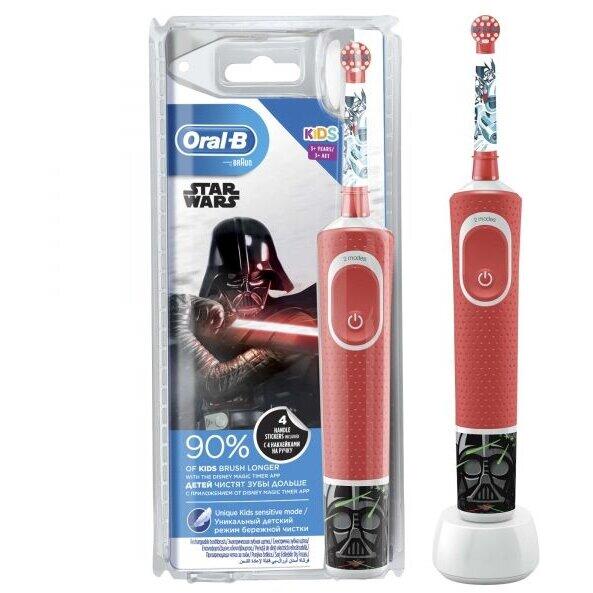Periuta de dinti electrica Oral-B D100 Vitality Star Wars pentru copii 7600 oscilatii/min, Curatare 2D, 2 programe, 1 capat, 4 stickere incluse