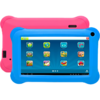Tableta portabila pentru copii, Denver TAQ-70352K, Display 7" Quad-Core, 8GB, WiFi, Android 8.1, husa din silicon albastra si roz