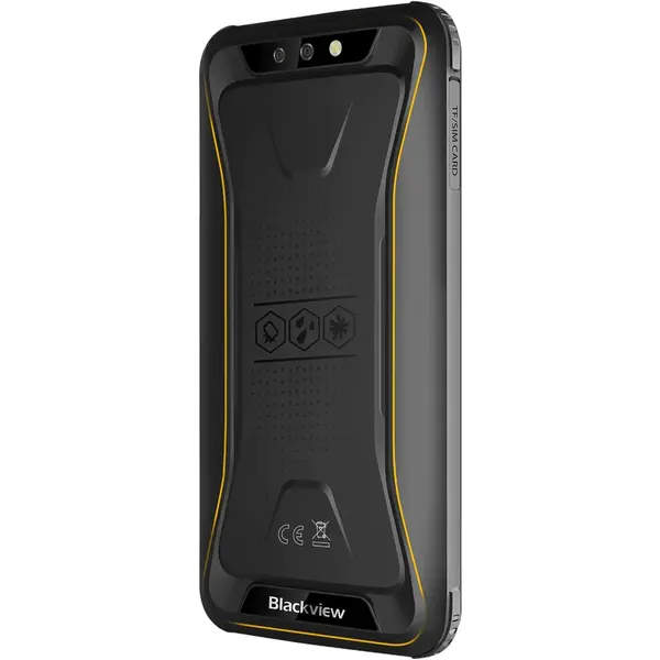 Telefon mobil Blackview BV5500, Android 8.1, 2GB RAM, 16GB FLASH, Dual Sim, 3G, Quad Core, Waterproof Negru/Portocaliu)