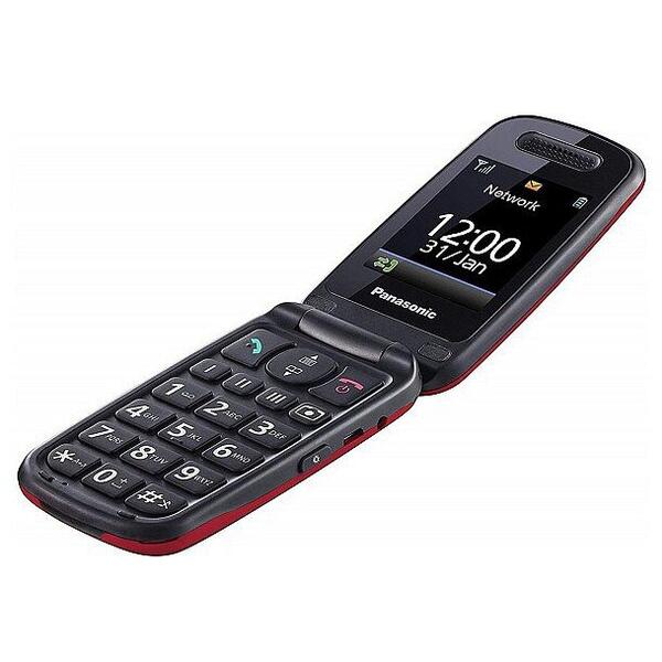Telefon Panasonic, KX-TU456EXR, 2 GB, buton SOS, Dual SIM, Rosu