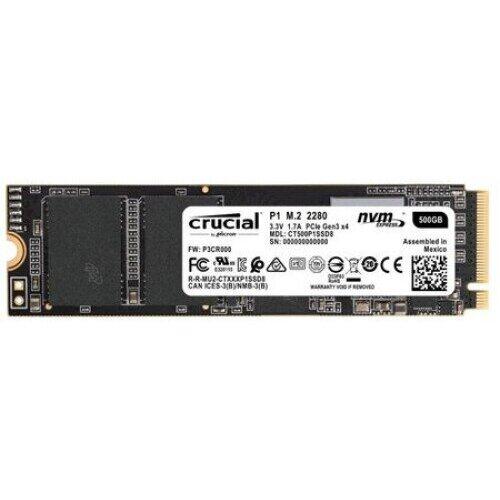 SSD -Crucial P1, 500GB, NVMe PCIe, M.2 2280 , model- CT500P1SSD8