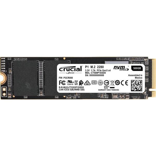 CRUCIAL P1 1 TB SSD, M.2 2280, NVMe