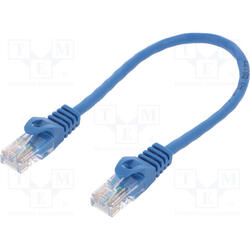 Cablu Patch cord Logilink, cat5e, U/UTP 0,25m, albastru, CP1016U
