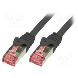 Cablu Cat.6 S/FTP PIMF PrimeLine 0,5m, negru