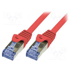 Patch Cablu Cat.6A 10G S/FTP PIMF PrimeLine 0,5 roÈu