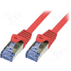 Patch Cablu Cat.6A 10G S/FTP PIMF PrimeLine 7,5m roșu