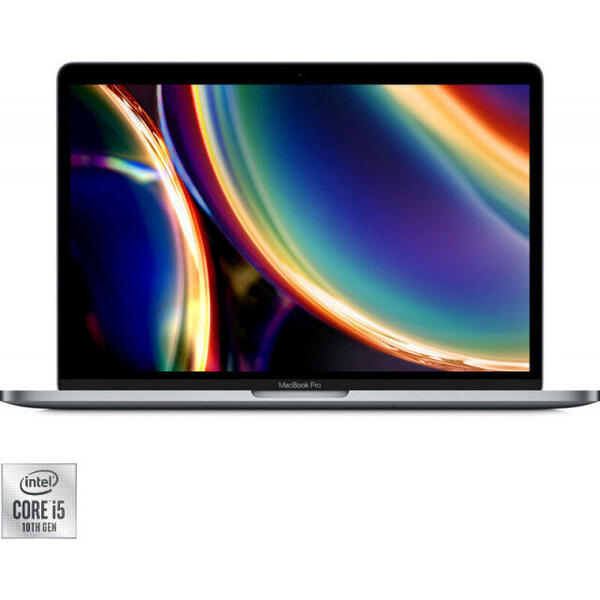Laptop Apple MacBook Pro 13" 2020 Touch Bar, procesor Intel® Core™ i5 2.0GHz, 16GB, 512GB SSD, Intel Iris Plus Graphics 128MB, Space Grey, INT KB