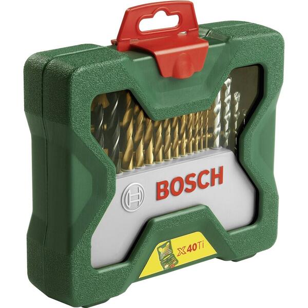 Set 40 accesorii Bosch X-line 2607019600, biti, adaptor biti, burghie, zencuitor, suport universal cu magnet