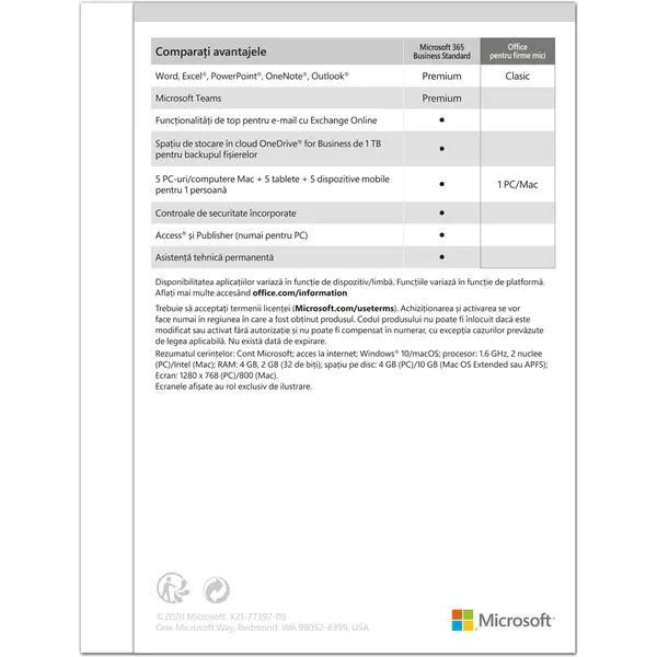 Microsoft Office Home and Business 2019 English EuroZone Medialess P6