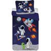 Set lenjerie pat copii Astronaut 100x135 + 40x60, SunCity, Albastru