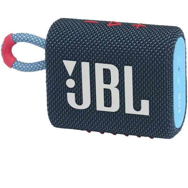 Boxa portabila JBL GO3, IPX67, Bluetooth, Albastru-Roz