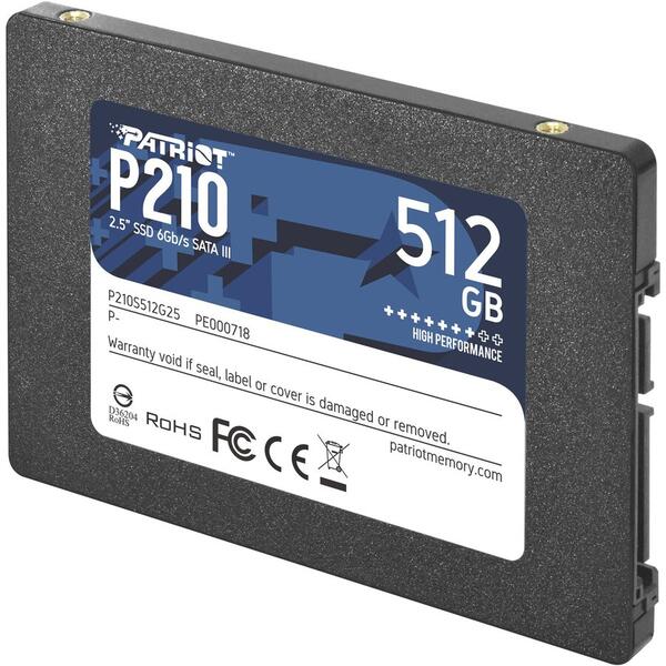 SSD Patriot P210 512GB, SATA-III, 2.5"
