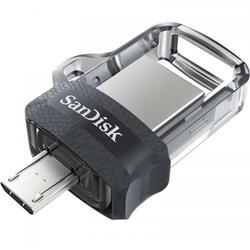 Stick Memorie SanDisk Ultra Dual m3.0 16GB, USB 3.0, Black-Silver