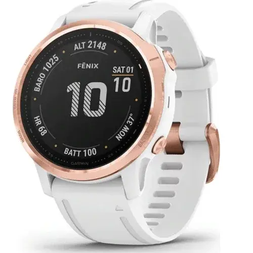 Ceas Smartwatch Garmin Fenix 6S Pro, 42 mm, Rose/Gold, White