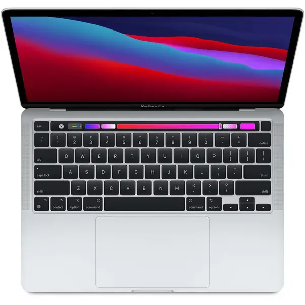 Laptop Apple MacBook Pro 13-inch, True Tone, procesor Apple M1, 8 nuclee CPU si 8 nuclee GPU, 8GB, 256GB SSD, Silver, INT KB