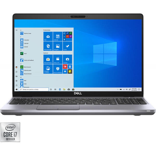 Laptop DELL 15.6'' Latitude 5511 (seria 5000), FHD, Procesor Intel® Core™ i7-10850H (12M Cache, up to 5.10 GHz), 16GB DDR4, 512GB SSD, GMA UHD, Win 10 Pro, Grey, 3Yr BOS