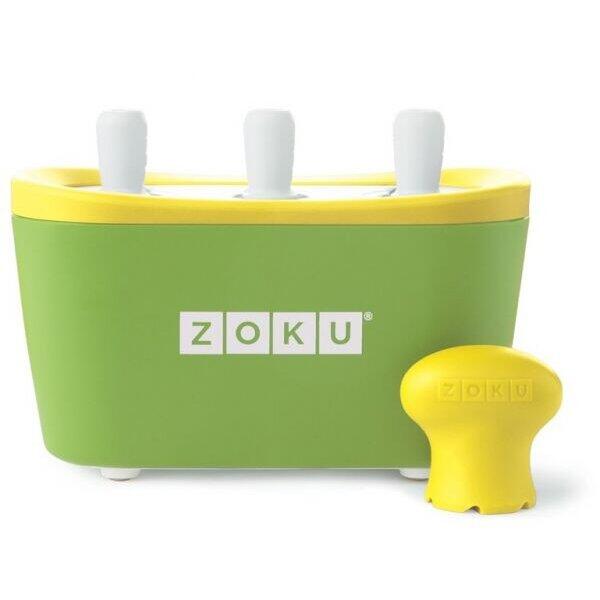 Aparat de inghetata ZOKU Quick Pop Maker ZK101 GN, 3 incinte, 7 minute, nu contine BPA, Verde