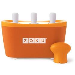 Aparat de inghetata ZOKU Quick Pop Maker ZK101 OR, 3 incinte, 7 minute, nu contine BPA, Portocaliu