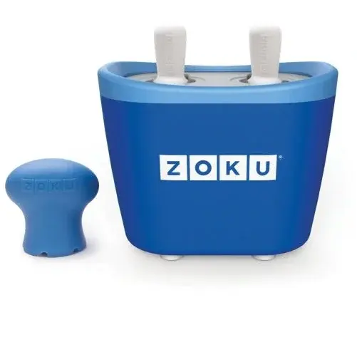 Aparat de inghetata ZOKU Quick Pop Maker ZK107 BL, 2 incinte, 7 minute, nu contine BPA, Albastru