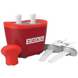 Aparat de inghetata ZOKU Quick Pop Maker ZK107 RD, 2 incinte, 7 minute, nu contine BPA, Rosu