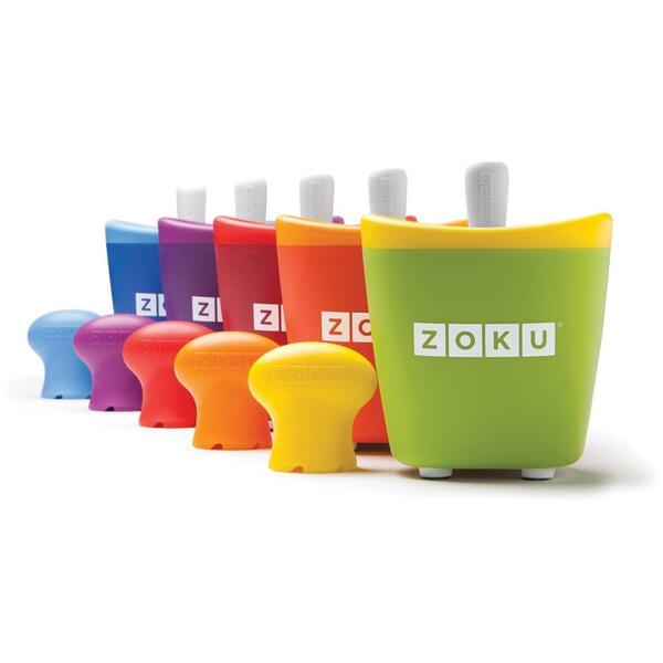 Aparat de inghetata ZOKU Quick Pop Maker ZK110, 1 incinta, 7 minute, nu contine BPA, Rosu