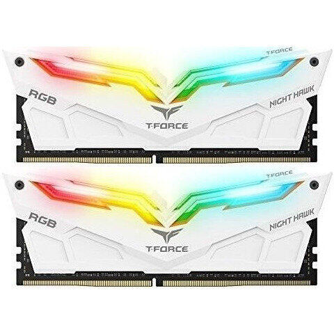 Memorie TeamGroup T-Force Night Hawk White RGB 16GB DDR4 3600MHz CL18 Dual Channel Kit (2x8GB)