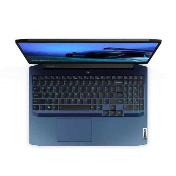 Laptop Lenovo Gaming 15.6'' IdeaPad 3 15ARH05, FHD IPS, Procesor AMD Ryzen™ 7 4800H (8M Cache, up to 4.2 GHz), 8GB DDR4, 256GB SSD, GeForce GTX 1650 Ti 4GB, Free DOS, Chameleon Blue