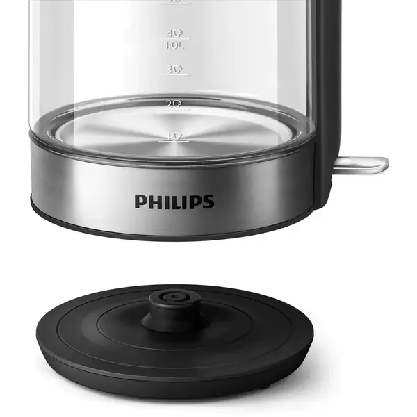 Fierbator din sticla Philips HD9339/80, 1.7L, negru-argintiu