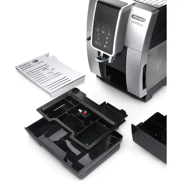 Delonghi Espressor automat De’Longhi Dinamica ECAM 350.55.SB, 1450W, 15 bar, sistem LatteCrema, carafa lapte, Negru/Argintiu