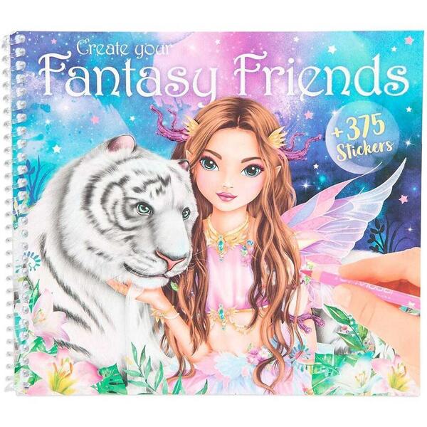 Carte de colorat cu stickere Create Your Fantasy Friends Depesche PT11164