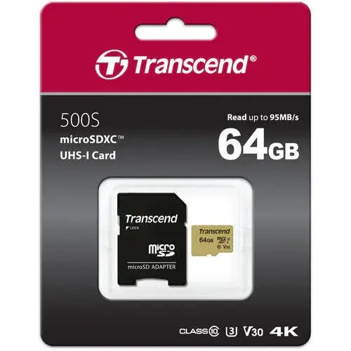 Transcend Card de Memorie microSDHC USD500S 32GB CL10 UHS-I U3 Up to 95MB/S +adapter